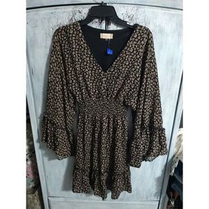 Altard State Flared V-neck Floral Vneck Dress Xs Boho Cottage Core Fairy Feminin